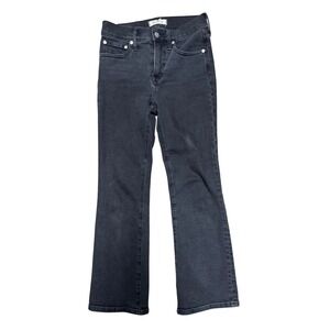 Madewell Cali Demi-Boot Jeans 26 Faded Black High Rise Stretch Flare Denim